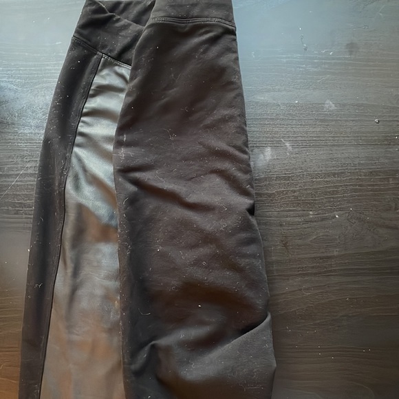 Fake Leather Fronted Leggings - Picture 2 of 4